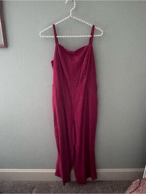 Old Navy Red Slip Jumpsuit with Spaghetti Straps